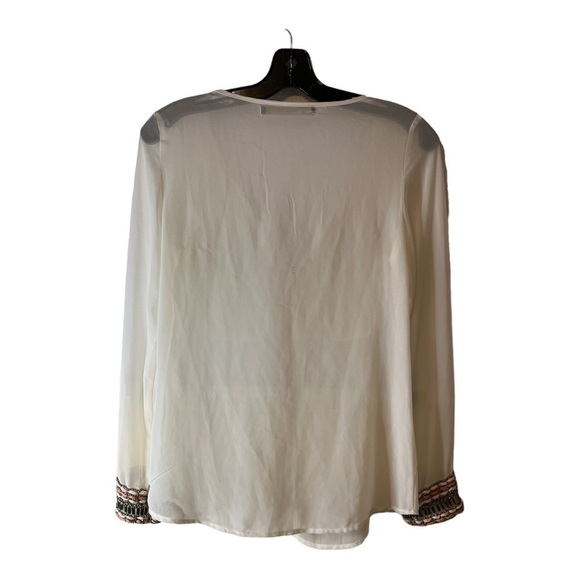 Trafulac Zara Off-White Sheer Blouse Size S - Picture 2 of 6